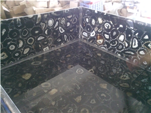 Black Agate Semiprecious Stone Panel,Black Semiprecious Stone Agate Slabs&Tiles
