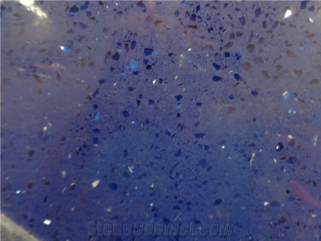 Blue Crystal Glass Slabs Quartz Stone