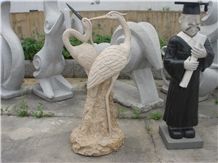 Crane Sculpture, Beige Granite Engraving Stone,Cheap Animal Sculptured Stone,Lions Door Guards,Garden Decoration,Beige Lions Sculptured, Crane Sculpture, Beige Engraving Stone,Cheap Animal White Grani