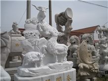 Goat Sculpture，White Granite Engraving Stone,Cheap Animal Sculptured Stone,Lions Door Guards,Garden Decoration,Beige Lions Sculptured, Goat Sculpture， Engraving Stone,Cheap Animal Sc White Granite Scu