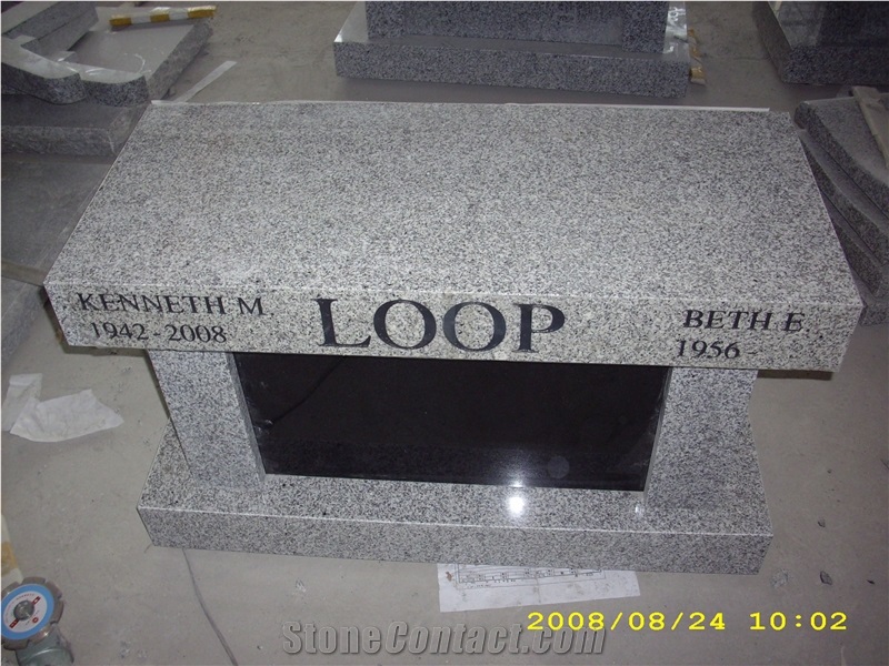 Grey G603 Granite，Bench Tombstone Monument