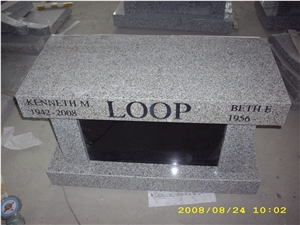 Grey G603 Granite，Bench Tombstone Monument
