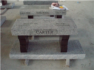 Grey G603 Granite，Bench Tombstone Monument