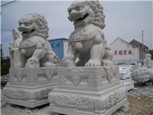 Lion Sculpture，White Granite Engraving Stone,Cheap Animal Sculptured Stone,Lions Door Guards,Garden Decoration,Beige Lions Sculptured, Lion Sculpture， Engraving Stone,Cheap Animal Sc White Granite Scu