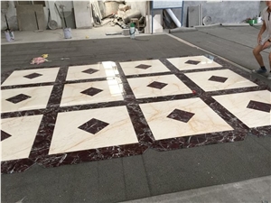 Rosso Levanto Marble Flooring Medallions