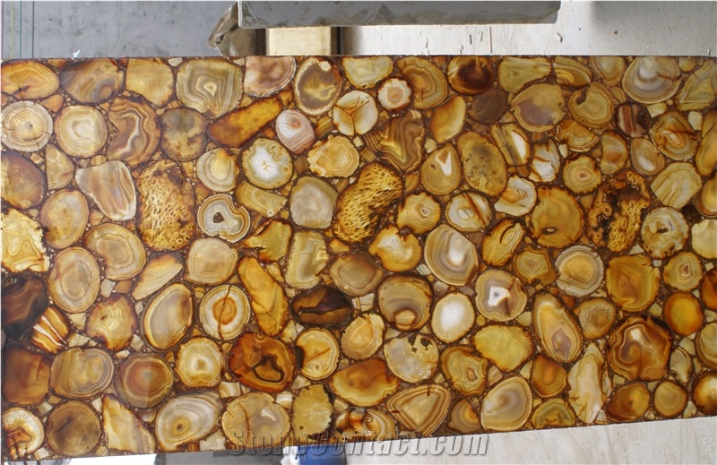 Semiprecious Stone Agate Slabs & Tiles, Golden Agate Slabs & Tiles