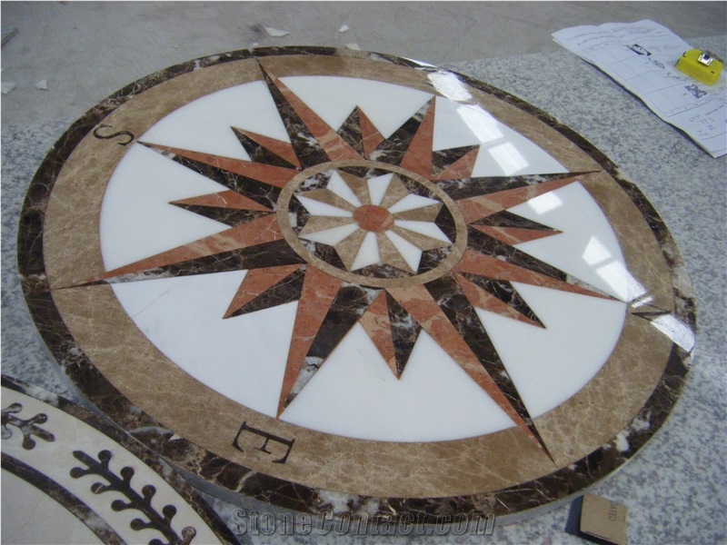 Simple Best Waterjet Medallion, Beige Marble Medallion