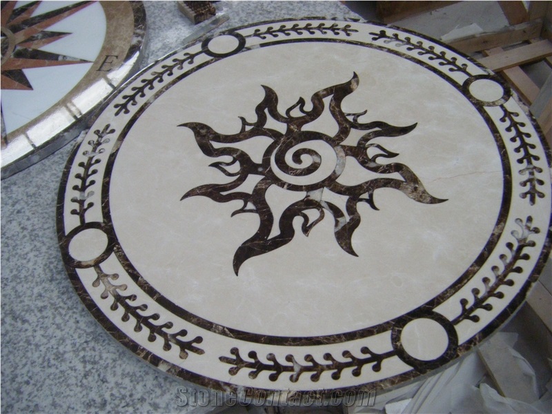 Simple Best Waterjet Medallion, Beige Marble Medallion