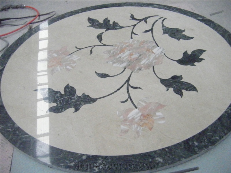 Simple Best Waterjet Medallion, Beige Marble Medallion