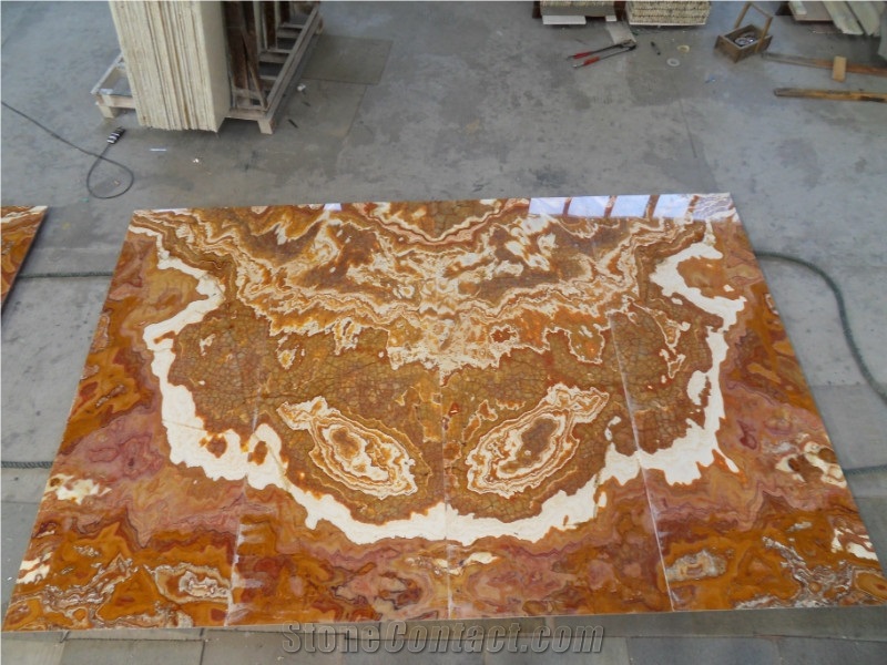 Tiger Onyx Slabs & Tiles;Orange Onyx ; Onyx Glass Composite Slab