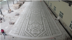 White Granite Water Jet Medallion, Mosaic Medallions, Floor Medallion