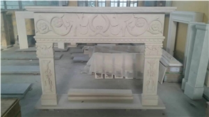 Yellow Marble Fireplace