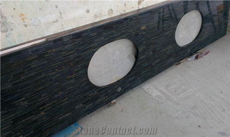 Yellow Tiger Eye Onyx Kitchen Counter Top