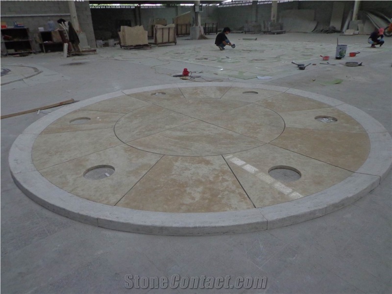 Yellow Travertine Landscaping Flooring Pattern, Yellow Traonyx Beige Travertine Landscaping