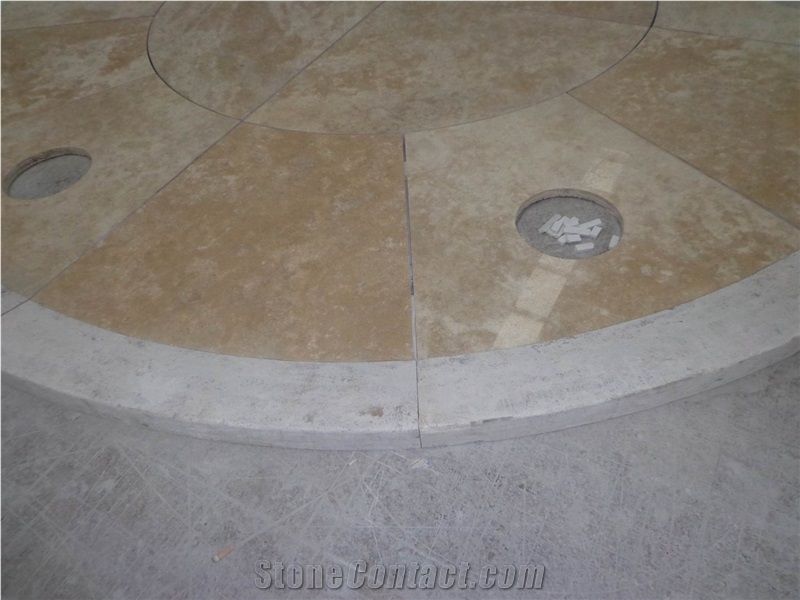 Yellow Travertine Landscaping Flooring Pattern, Yellow Traonyx Beige Travertine Landscaping