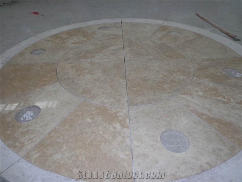 Yellow Travertine Landscaping Flooring Pattern, Yellow Traonyx Beige Travertine Landscaping