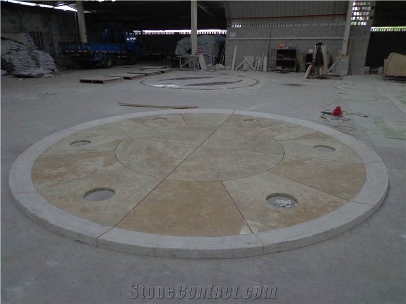 Yellow Travertine Landscaping Flooring Pattern, Yellow Traonyx Beige Travertine Landscaping