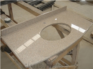 China Golden Pink Granite Bathroom Countertops, G681 Granite Custom Bathroom Vanity Tops