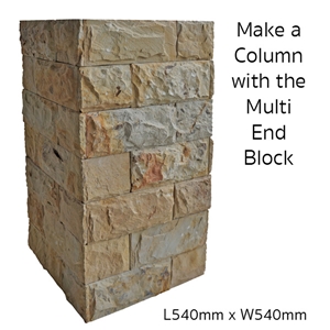 Deco Block Coastal Sands, Yellow Sandstone Gate Columns & Fence Viet Nam