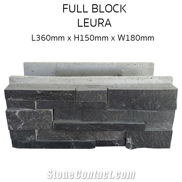 Deco Block Leura, Grey Quartzite Viet Nam Wall Cladding, Cultured Stone