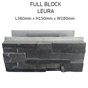 Deco Block Leura, Grey Quartzite Viet Nam Wall Cladding, Cultured Stone