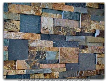 Roxstone Stackstone Panel Colorado, Multicolor Quartzite Wall Cladding, Cultured Stone Viet Nam