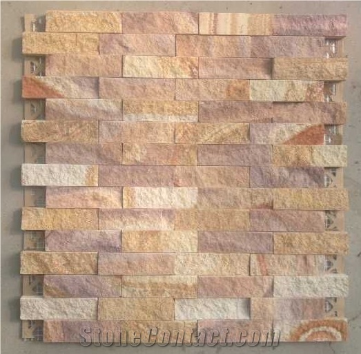 Colorized Yellow Sandstone Mosaic, Indoor Decoration Mosaic ,Top Quality Mosaic