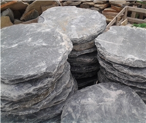 Handmade Tumbled Black Stepping Stones for Garden,Black Stepping Pavements, Stone Slate Cube Stone & Pavers