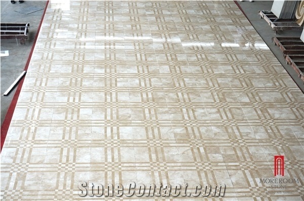 Beige Cappuccino Waterjet Marble Floor Medallion