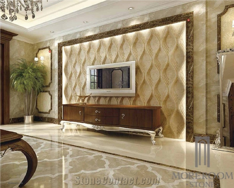 Cappucino Marble Cnc Design Interior Beige 3d Decorative Stone