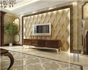 Cappucino Marble Cnc Design Interior Beige 3d Decorative Stone