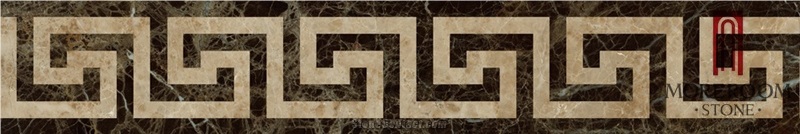 China Emperador Dark Marble Border Floor Design Water Jet Border