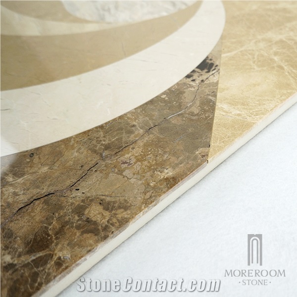 Emperador Marble Windmill Look Design Water-Jet Thin Compound Stone Tile