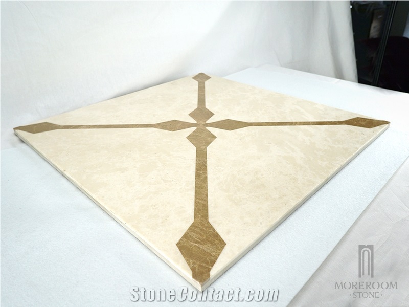 Emperador Van Marble Moreroom Stone Waterjet Square Marble Medallions