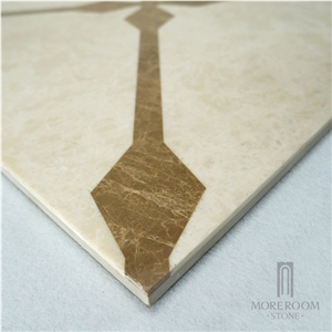Emperador Van Marble Moreroom Stone Waterjet Square Marble Medallions