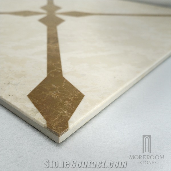 Emperador Van Marble Moreroom Stone Waterjet Square Marble Medallions