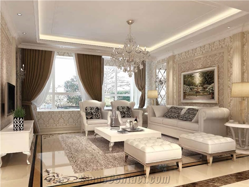 Iran Beige Marble Slab Polished Earl Beige Floor and Wall Tiles