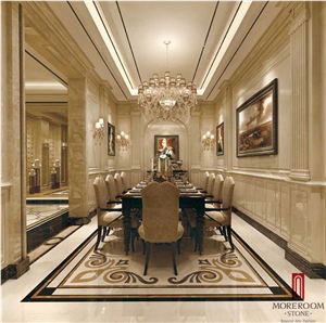 Iran Beige Marble Stone Tiles Earl Beige Marble Water Jet Marble Medallion Floor Medallions Composited Marble Waterjet Medallion Artistic Inset Marble Decorative Tiles