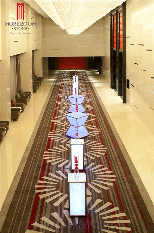 Iran Grade a Polished Beige Travertine Composite Marble Panel Laminate Stone Tile