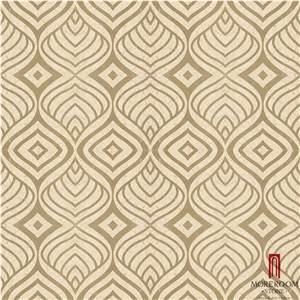 Iran Simakan Beige Marble Shayan Cream Marble Spain Amarillo Oro Marble Floor Medallions Waterjet Medallions Laminated Medallions Floor Deco