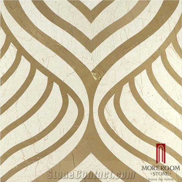 Iran Simakan Beige Marble Shayan Cream Marble Spain Amarillo Oro Marble Floor Medallions Waterjet Medallions Laminated Medallions Floor Deco