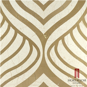 Iran Simakan Beige Marble Shayan Cream Marble Spain Amarillo Oro Marble Floor Medallions Waterjet Medallions Laminated Medallions Floor Deco