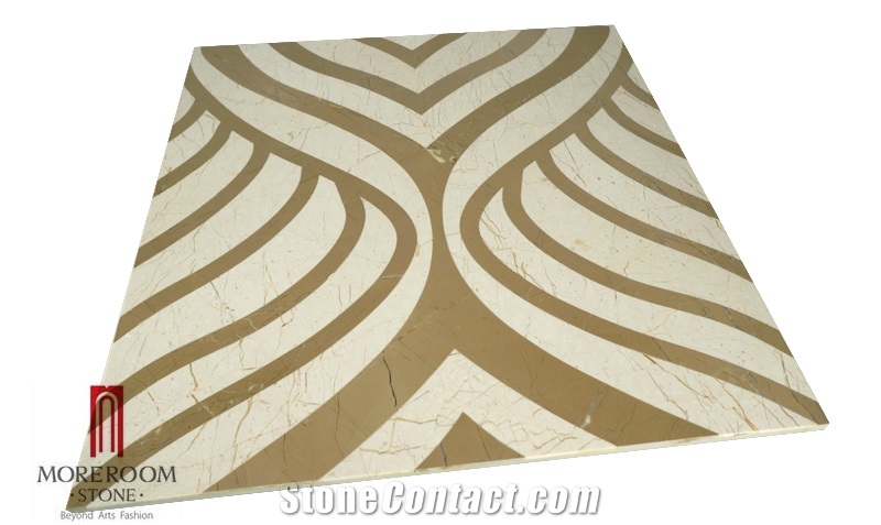 Iran Simakan Beige Marble Shayan Cream Marble Spain Amarillo Oro Marble Floor Medallions Waterjet Medallions Laminated Medallions Floor Deco