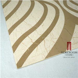 Iran Simakan Beige Marble Shayan Cream Marble Spain Amarillo Oro Marble Floor Medallions Waterjet Medallions Laminated Medallions Floor Deco