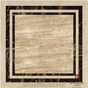 Italy Beige Marble Cupertino Marble Tiles Floor Medalions Carpet Pattern Marble Water Jet Medallion Inset Water Jet Marble Flooring