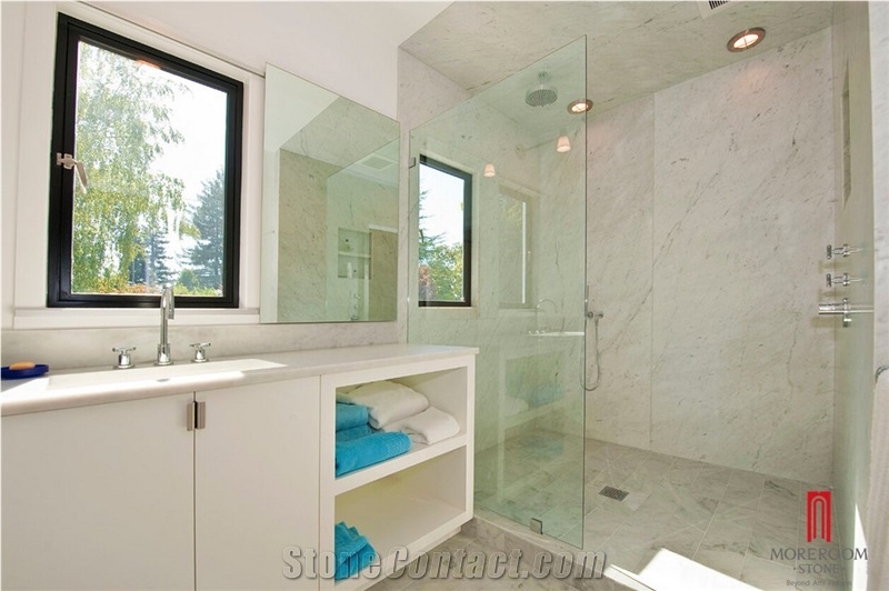 Italy Carrara London Fog Polished White Marble Slab and Tile