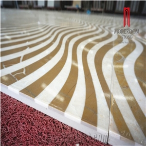 Italy Provincia Di Brescia Botticino Classico Marble Artistic Inset Marble Tile Hotel Floor Design