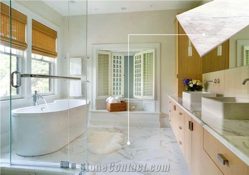Italy Provincia Di Massa Carrara Statuary Marble Floor Tile for Bathroom Design, Italy White Marble