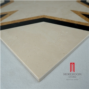 Moreromm Stone Ml-A20s6060 Latte Beige Marble Medallions, Star Design Square Waterjet Marble Medallion for Lobby Design