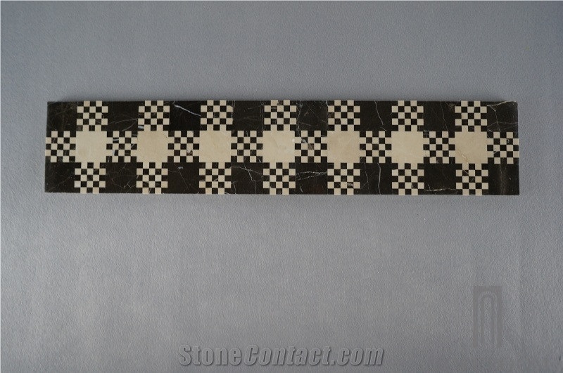Nero Marquina Marble Border;Mosaic Border; Border Design for Interior Trim